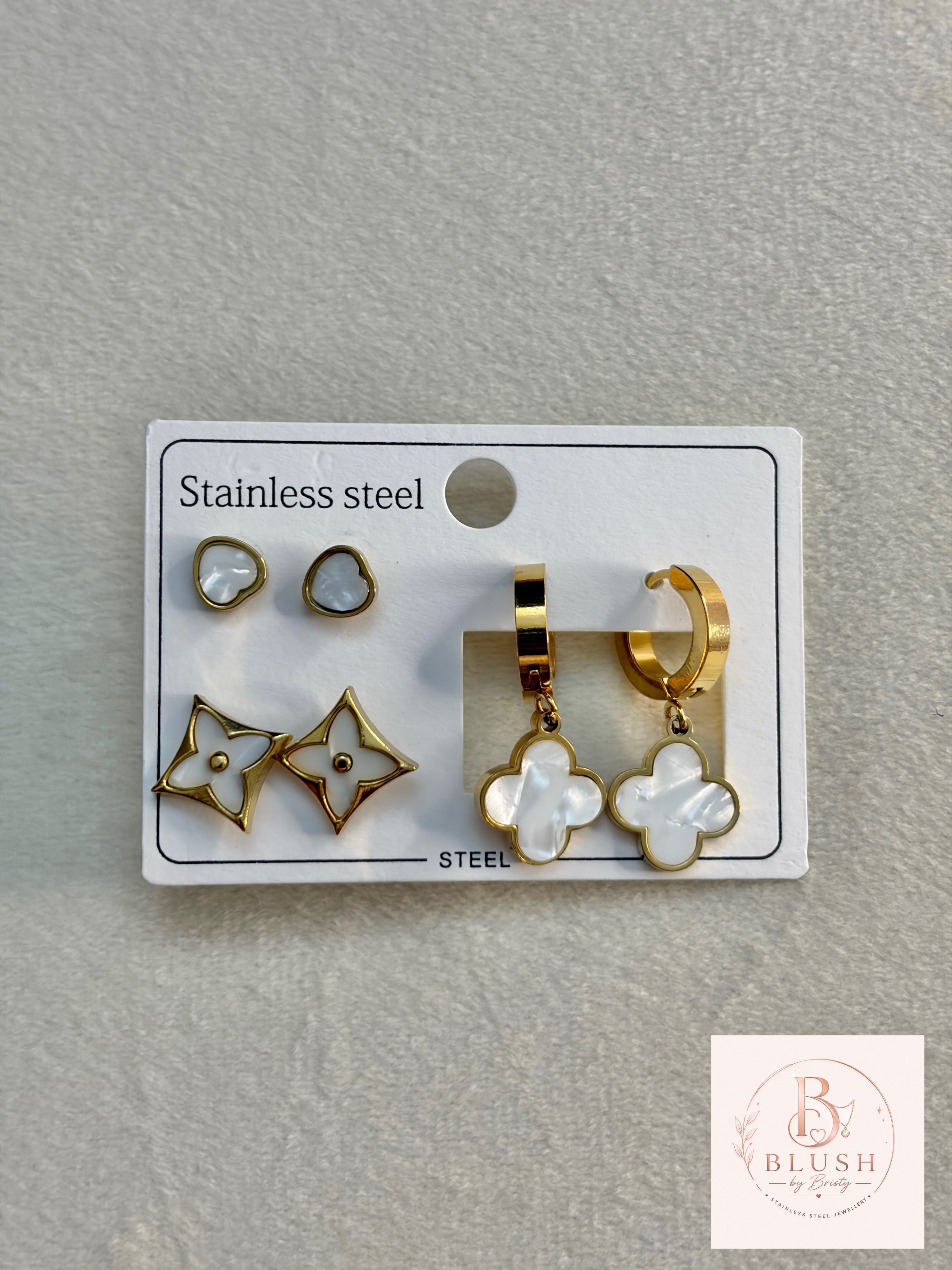 White Earring Set